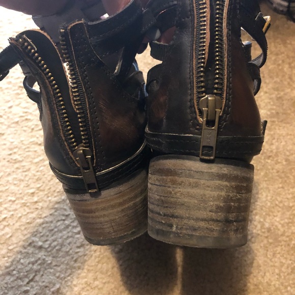Freebird Stair Black Distressed Bootie 